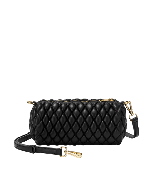 Quilted Barrel Bag - Black