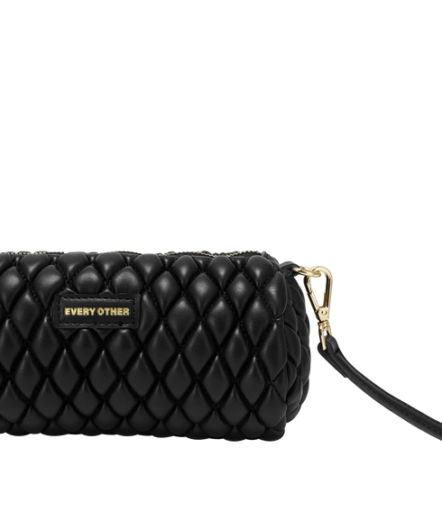 Quilted Barrel Bag - Black