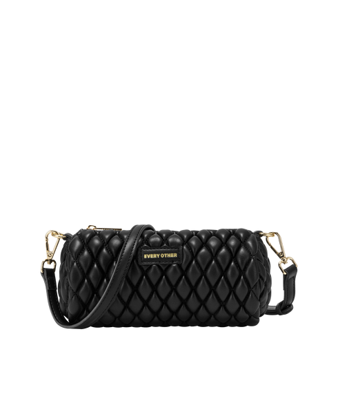 Quilted Barrel Bag - Black
