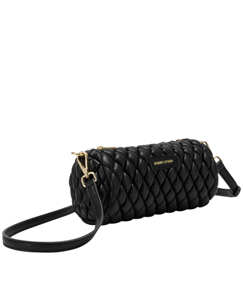 Quilted Barrel Bag - Black