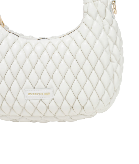 Quilted Grab/Cross Body Bag - White