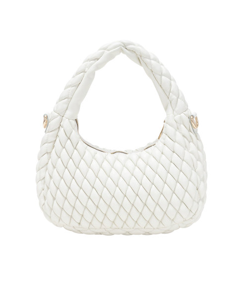 Quilted Grab/Cross Body Bag - White