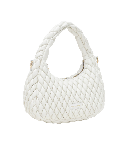 Quilted Grab/Cross Body Bag - White
