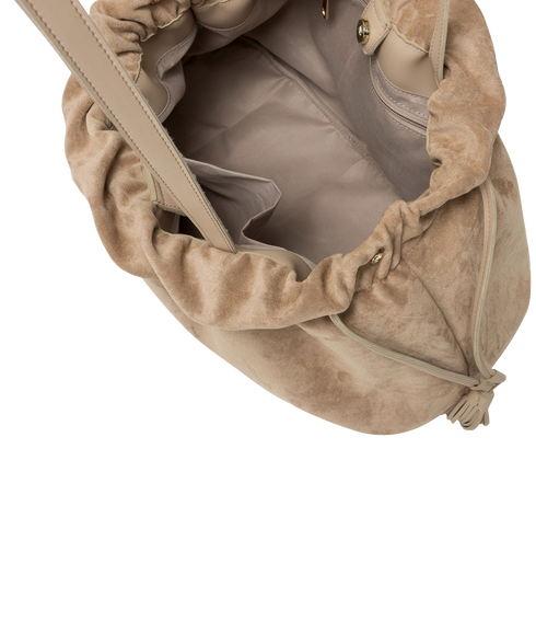 Drawstring Tassle Shoulder Bag - Sand