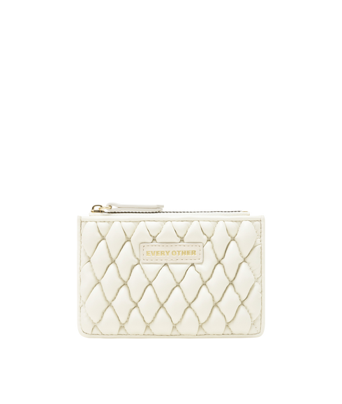Quilted Card Holder - White