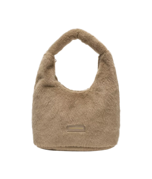 Faux Fur Scoop Grab Bag - Taupe