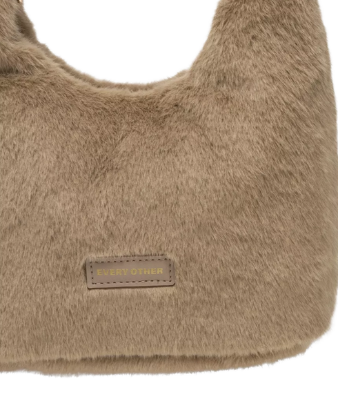 Faux Fur Scoop Grab Bag - Taupe