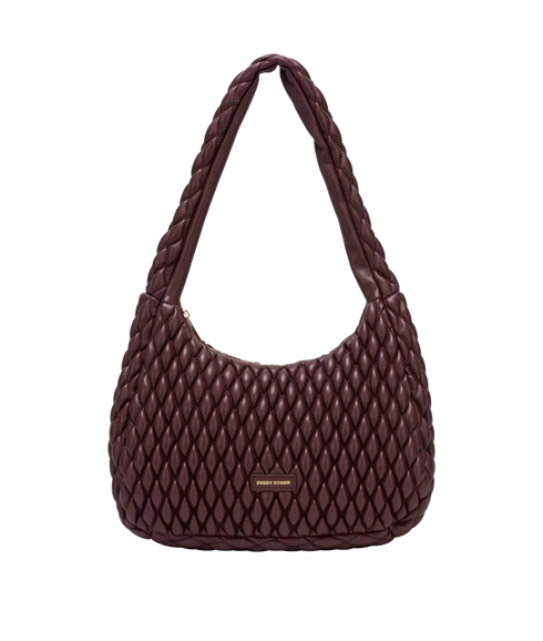 Quilted Shoulder Bag - Burgundy