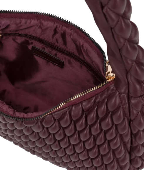 Quilted Shoulder Bag - Burgundy