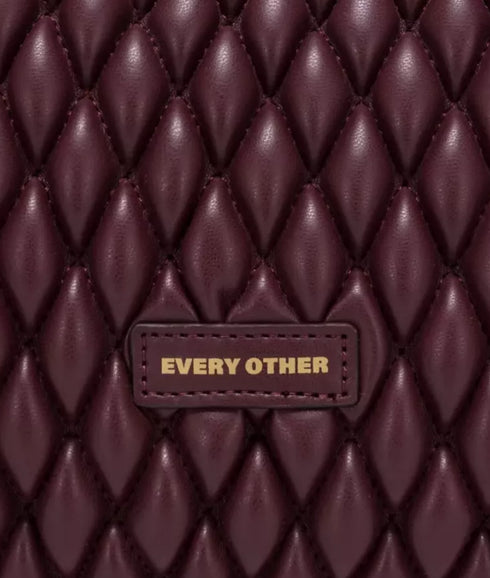 Quilted Shoulder Bag - Burgundy