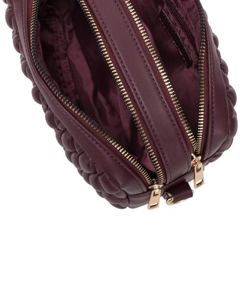 Quilted Camera Cross Body Bag - Burgundy