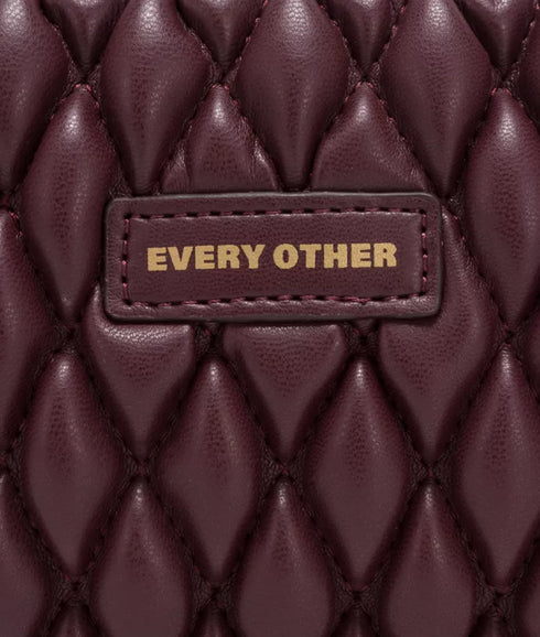 Quilted Camera Cross Body Bag - Burgundy