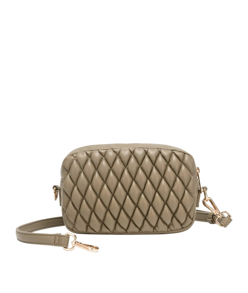 Quilted Camera Cross Body Bag - Taupe