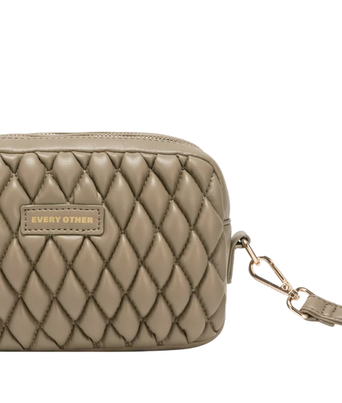 Quilted Camera Cross Body Bag - Taupe