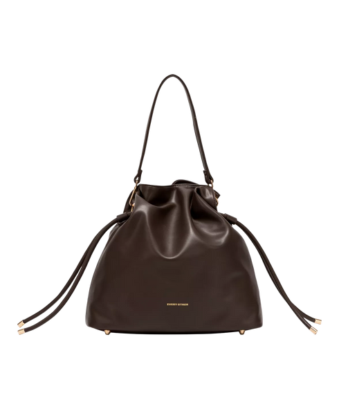 Draw String Shoulder Cross Body Bag - Clay