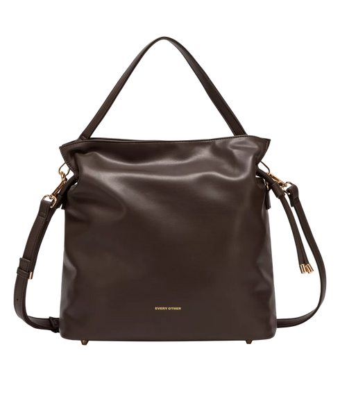 Draw String Shoulder Cross Body Bag - Clay