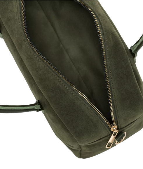 Suede Effect Bowling Bag - Khaki