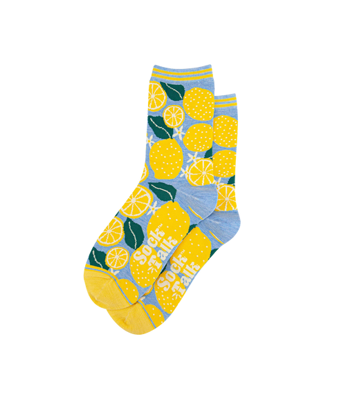 Women's Bamboo Socks Lemons Tree - Blue