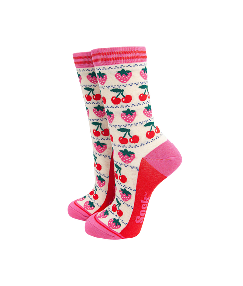 Women's Bamboo Socks Strawberry Fair - Multi