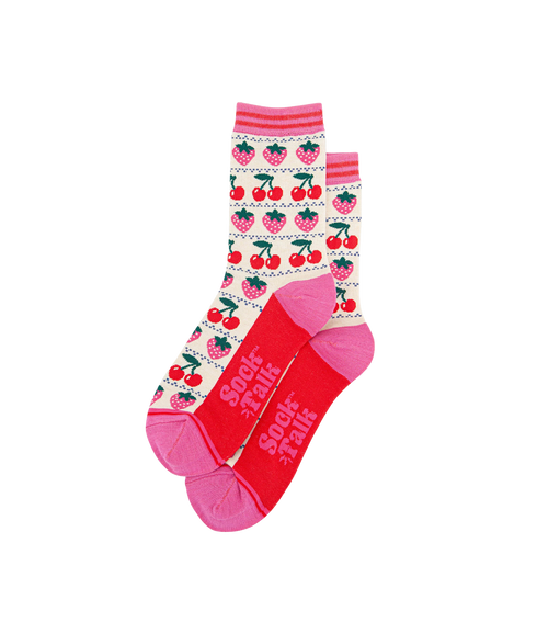 Women's Bamboo Socks Strawberry Fair - Multi