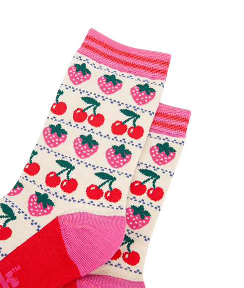 Women's Bamboo Socks Strawberry Fair - Multi