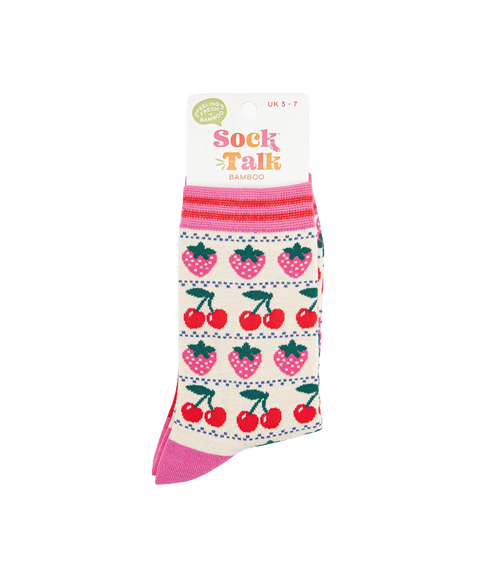 Women's Bamboo Socks Strawberry Fair - Multi
