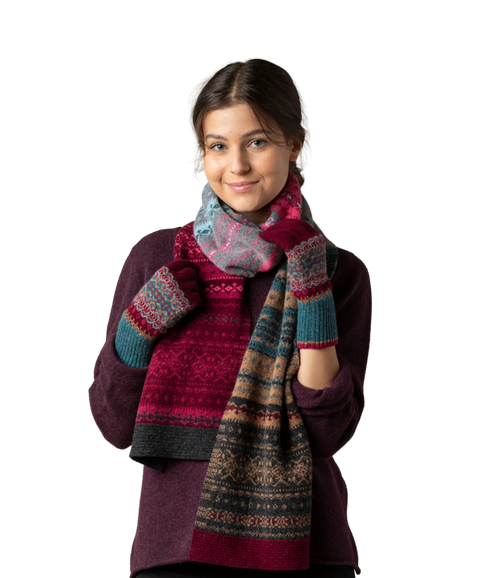 Alloa Fairisle Scarf - Velvet