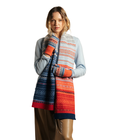 Alloa Fairisle Scarf - Blue Bella