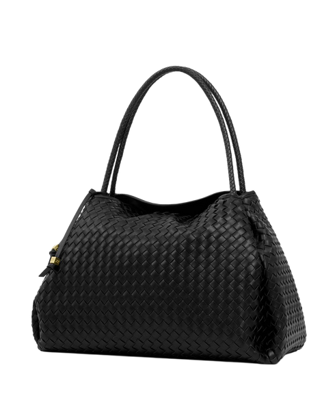 Nova Hand Woven Large Shoulder Bag - Black