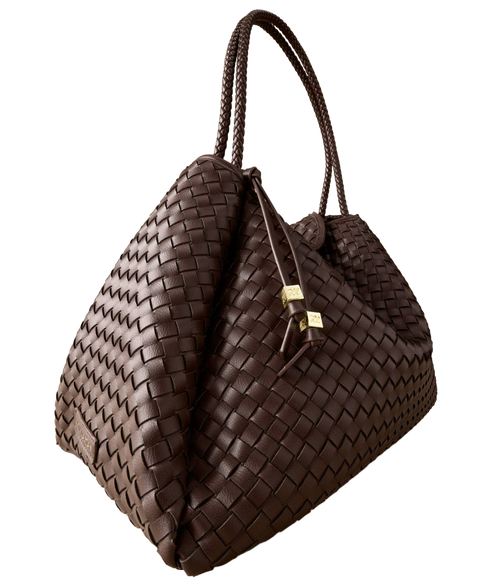 Nova Hand Woven Large Shoulder Bag - Chocolate