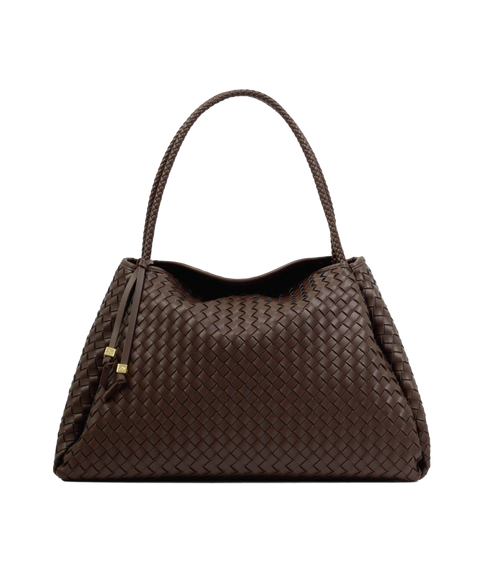 Nova Hand Woven Large Shoulder Bag - Chocolate