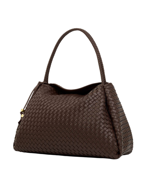 Nova Hand Woven Large Shoulder Bag - Chocolate