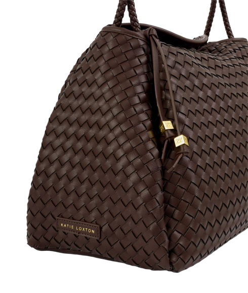 Nova Hand Woven Large Shoulder Bag - Chocolate