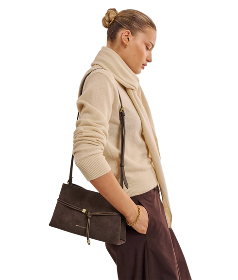 Lori Crossbody Bag - Chocolate Suedette