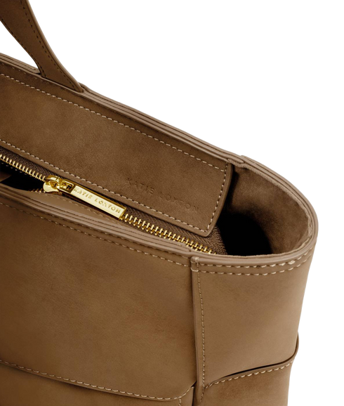 Taya Woven Suedette Tote Bag - Caramel