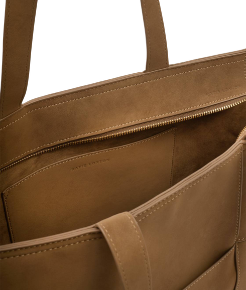 Taya Woven Suedette Tote Bag - Caramel