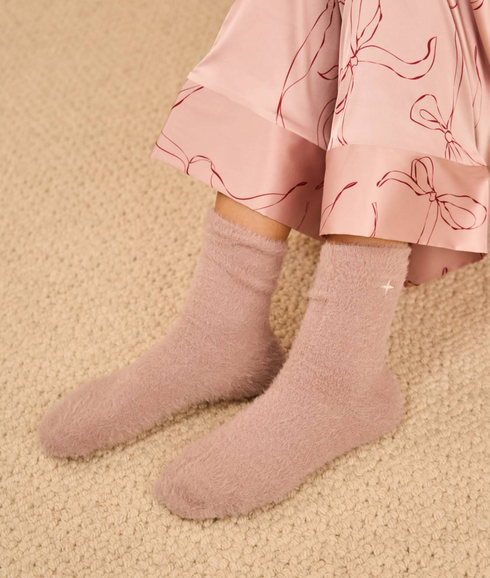 Gift Boxed Fluffy Socks | Star | Pink | One Size