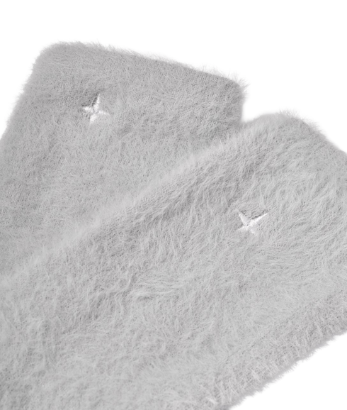 Gift Boxed Fluffy Socks | Star | Pale Grey | One Size