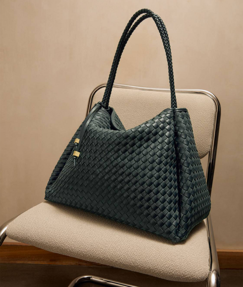 Nova Hand Woven Large Shoulder Bag - Deep Teal