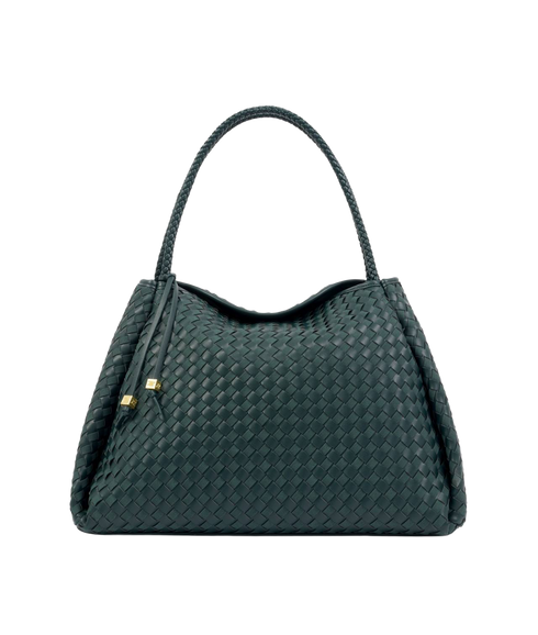 Nova Hand Woven Large Shoulder Bag - Deep Teal