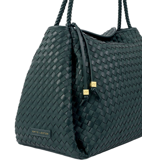 Nova Hand Woven Large Shoulder Bag - Deep Teal