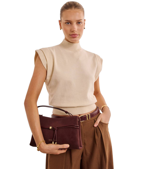 Lori Crossbody Bag - Cherry Suedette