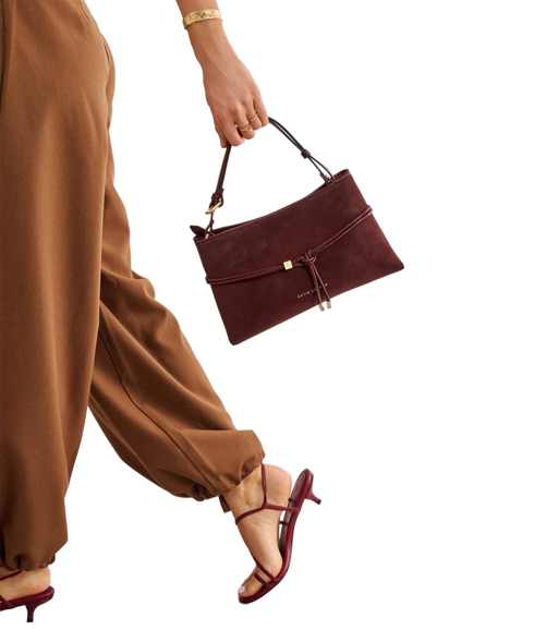 Lori Crossbody Bag - Cherry Suedette