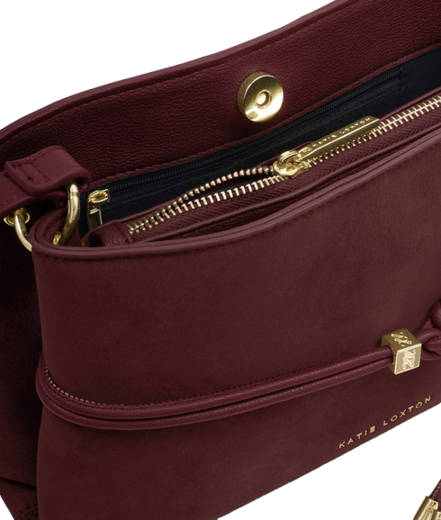 Lori Crossbody Bag - Cherry Suedette