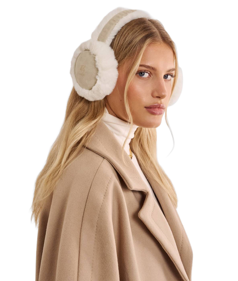 Faux Suede Earmuffs - Cream
