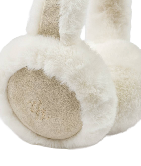 Faux Suede Earmuffs - Cream