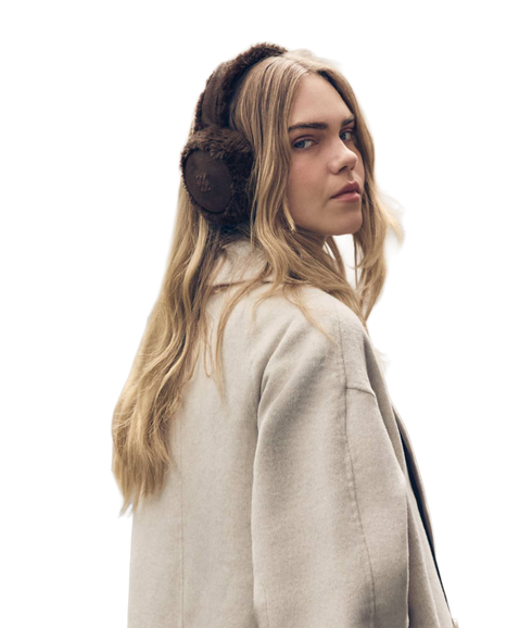 Faux Suede Earmuffs - Chocolate