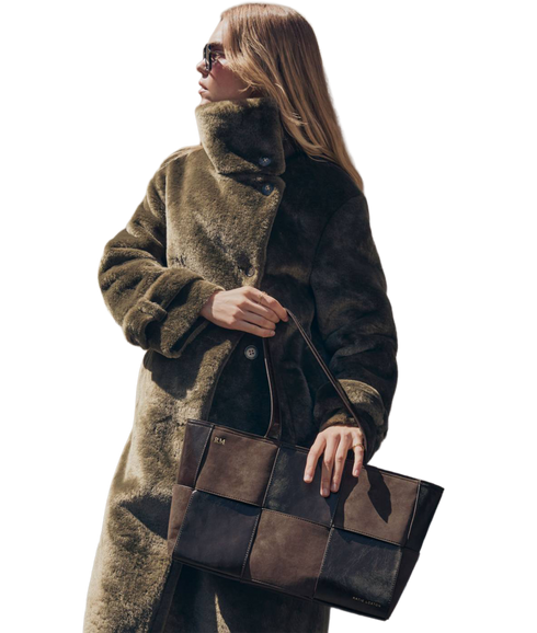 Taya Woven Tote Bag - Chocolate