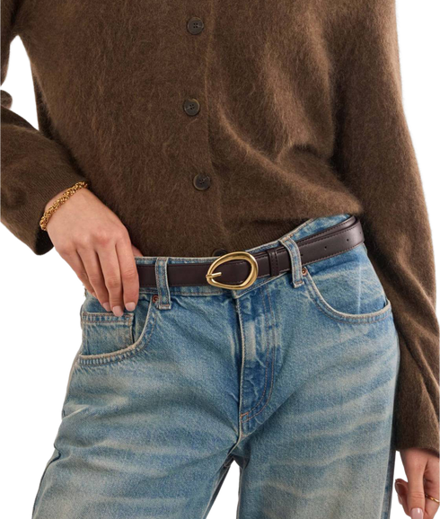Organic Buckle Belt - Bitter Chocolate