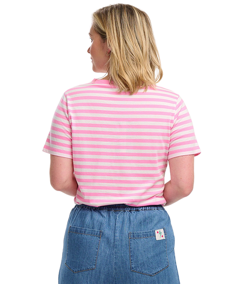 Maggie T-Shirt - White/Pink/Pineapple Repeat